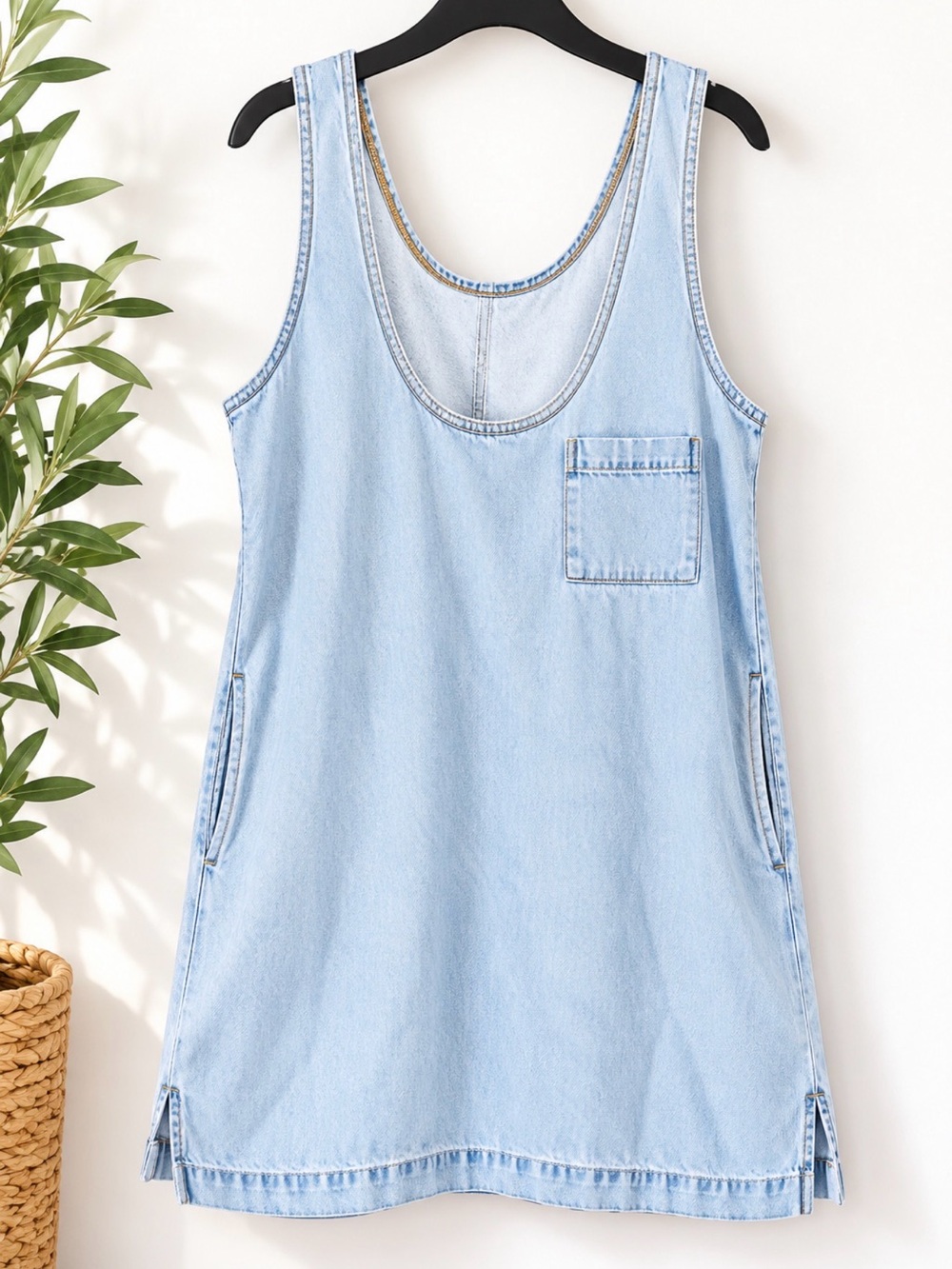 Light Blue Denim Tank Dress
